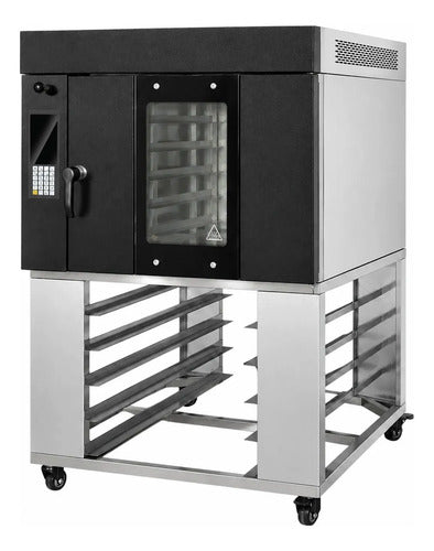 Horno de convección giratorio de 5 charolas con base negro